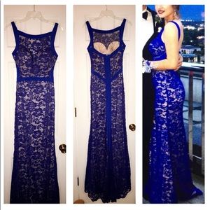 Beautiful purple lace prom dress